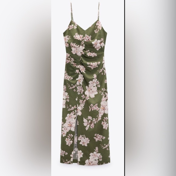 Zara Linen Floral Dress - Picture 2 of 2